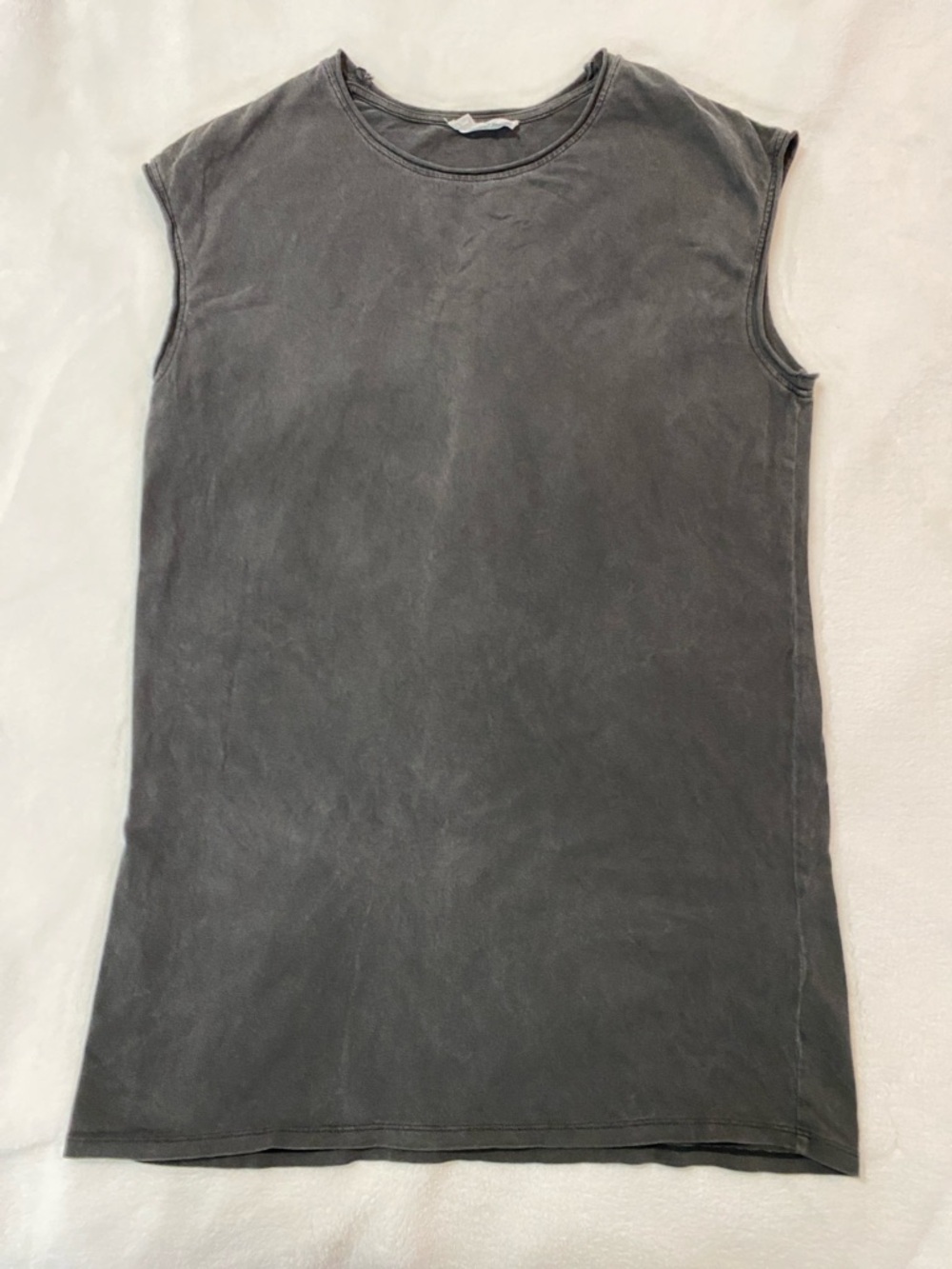 DOUBLE ZERO mystical medium washed black gray sleeveless dress crewneck top ♠️